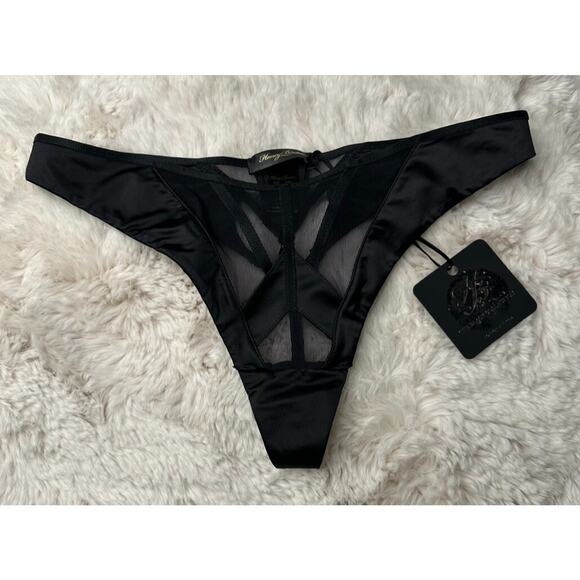 Honey Birdette VESNA🖤 Black Mesh Panel 2 Piece Set 32D Bra & XS Thong - Picture 7 of 9